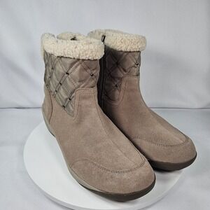 Easy Spirit SeiWander Women's Ankle Boots Tan Quilted Size 10